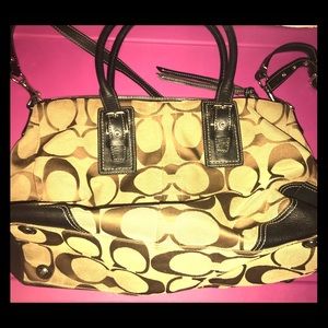 Authentic Coach Tote with shoulder strap 14x9x4